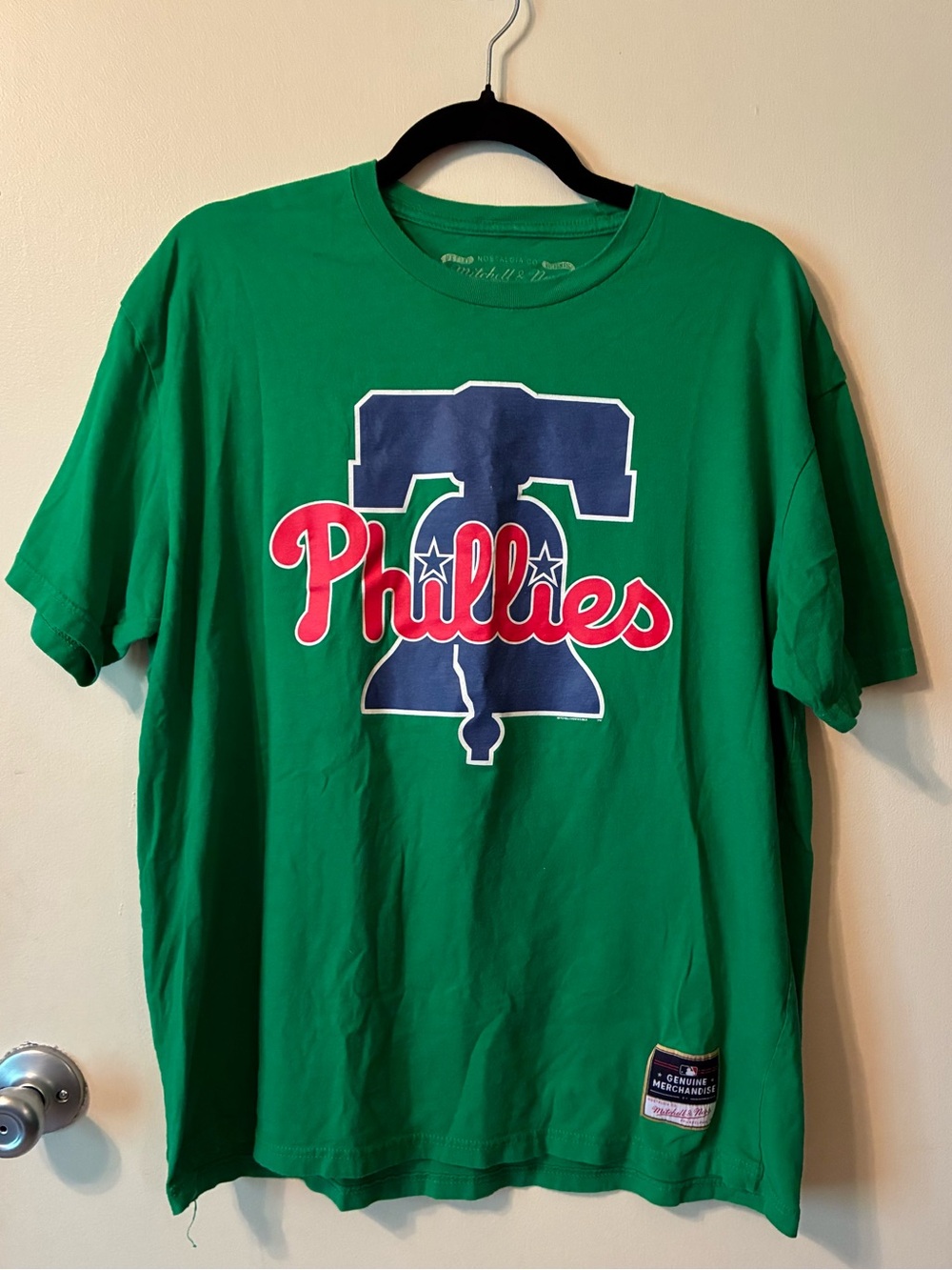 Mitchell & Ness MLB Philadelphia Phillies Liberty Bell Kelly Green Tee T-Shirt